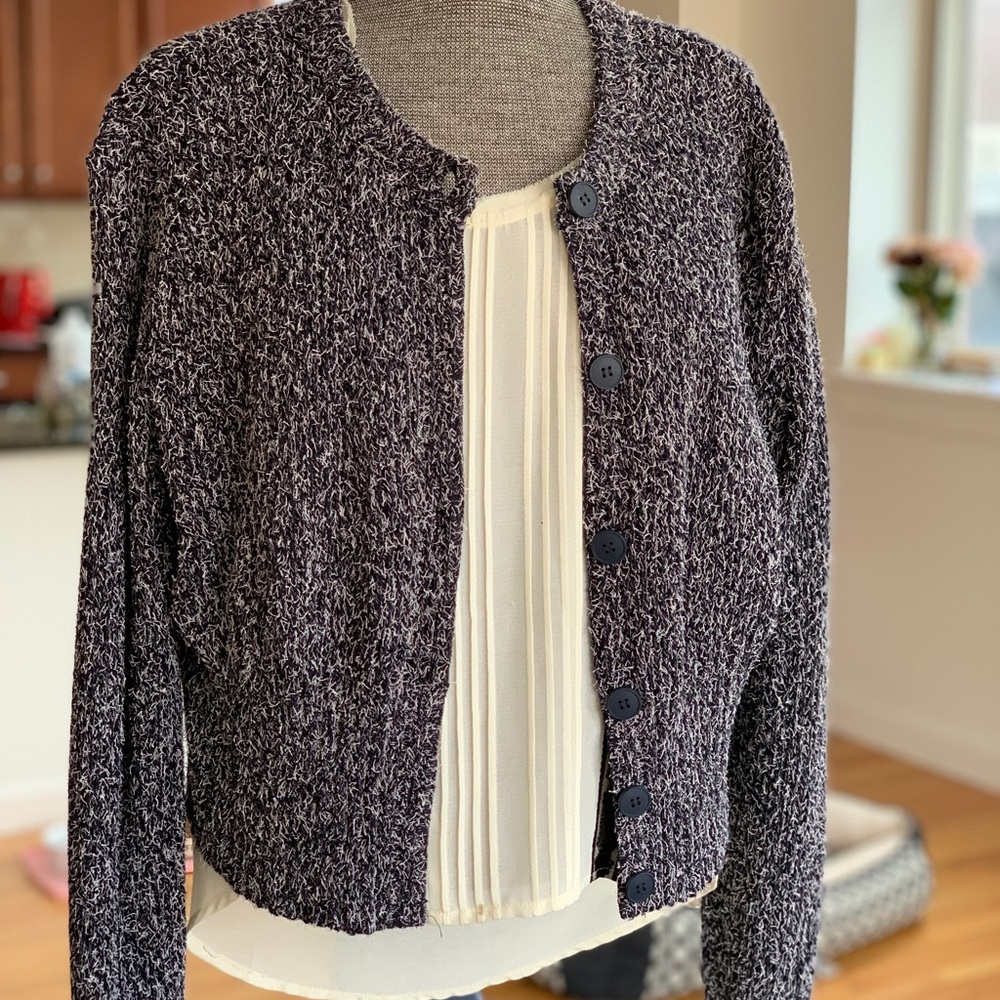 Sportmax Black/White Fuzzy Cardigan Made in Italy